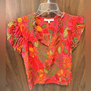Rose & Olive Women's Tropical Print Top, Size XL